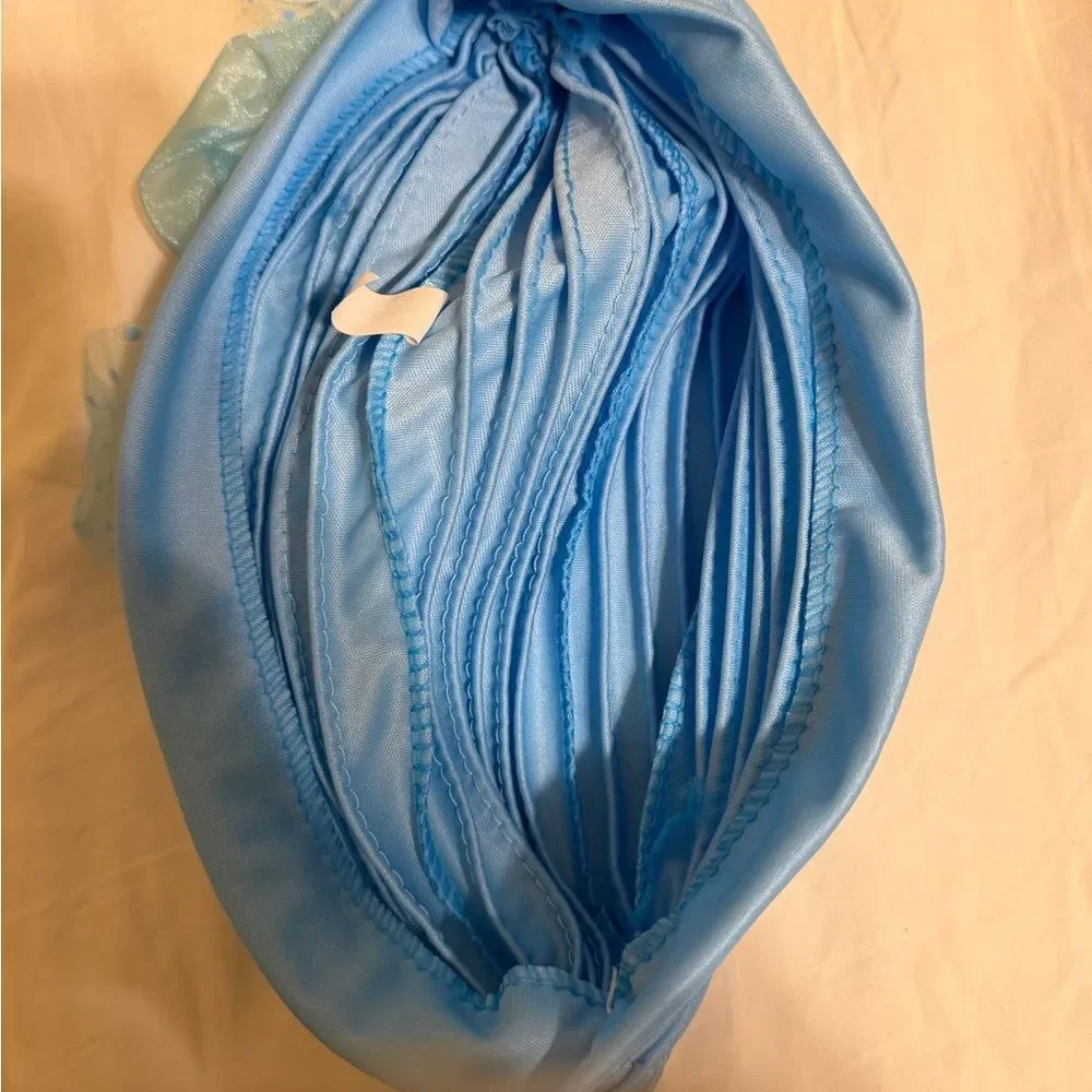 Elegant Blue Pre-Tied Head Wrap / Turban – Statement Modest Style
